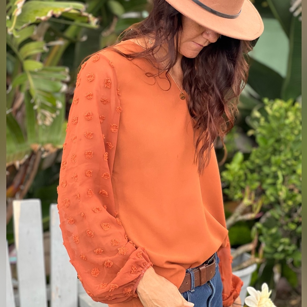 🚨Burnt orange V-Neck